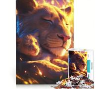 1000 Piece Jigsaw Puzzle for Adults Lioness And Cub Napping Brain Teaser Game Home Art Decor Unique Gifts for Birthday And Christmas 50x75cm