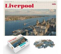 1000 Piece Jigsaw Puzzle for Adults, Liverpool England Travel Art | For shared winter evenings, this adult jigsaw puzzle with 1000 pieces offers adults a patient challenge for colder days.
