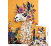 1000 Piece Jigsaw Puzzle for Adults Llama Paper Art 1000 Piece Jigsaws Educational Games Art Work Gifts Family Activities (50x75cm)