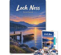 1000 Piece Jigsaw Puzzle for Adults, Loch Ness, Scotland at Night | For the Christmas break, this adult jigsaw puzzle with 1000 pieces works well for shared time during the holidays.