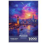 1000 Piece Jigsaw Puzzle for Adults London Skyline at Sunset Jigsaws for Adults Family Game Analysis And Logic Difficult And Challenge 38x26cm/1000pcs