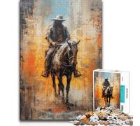 1000 Piece Jigsaw Puzzle for Adults Lone Cowboy Toys Educational Games Staycation Kill Time Great Gift (38x26cm)