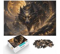 1000 Piece Jigsaw Puzzle for Adults, Lord Black Wolf Head | As a Christmas gift idea, this adult jigsaw puzzle with 1000 pieces offers a longer activity for the holidays.