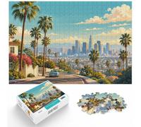 1000 Piece Jigsaw Puzzle for Adults, Los Angeles Skyline with Palm Trees | For anyone who enjoys classic jigsaws: Adult jigsaw puzzle with 1000 pieces offers a rewarding way to unwind at home.
