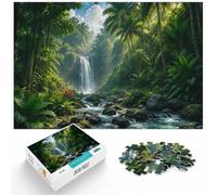 1000 Piece Jigsaw Puzzle for Adults, Lost Paradise Hidden Jungle Waterfall | For holiday downtime at home: Adult jigsaw puzzle with 1000 pieces offers for the Christmas break.