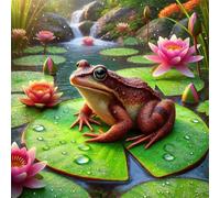 1000 Piece Jigsaw Puzzle for Adults,Lotus Lake Frog 26 x 26 Inches DIY Educational Game Challenge puzzle for adults teens decoration puzzles Suitable Wall Decoration Gifts Relax