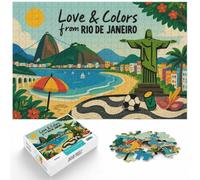 1000 Piece Jigsaw Puzzle for Adults, Love & Colors from Rio de Janeiro | For quiet time before New Year: Adult jigsaw puzzle with 1000 pieces works well for shared time during the holidays.