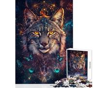1000 Piece Jigsaw Puzzle for Adults Lynx Cosmos Vision- Impossible Game Staycation Kill Time Educational Toy Enhance Love between Couples (38X52cm)