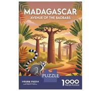 1000 Piece Jigsaw Puzzle for Adults Madagascar Avenue of The Baobabs Lemur Adult Jigsaw Relaxing Games Perfect Decoration Unique Gifts for Birthday And Christmas 38x26cm/1000pcs