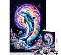 1000 Piece Jigsaw Puzzle for Adults Magic Galaxy Dolphin Toy Wall Decor Great Gift for Games Impossible Game Parent-child Interaction size 38x26cm