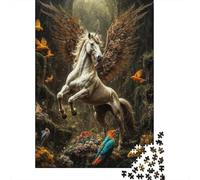 1000 Piece Jigsaw Puzzle for Adults, Magic Winged Unicorn in Forest, 52x38cm/1000pcs, Indoor Puzzle Activity, Quiet Evening Leisure And Cosy Evenings