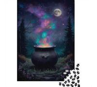 1000 Piece Jigsaw Puzzle for Adults, Magical Cauldron Under the Moonlight