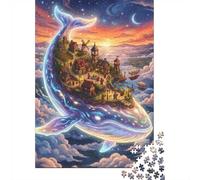 1000 Piece Jigsaw Puzzle for Adults, Magical Flying Whale Village