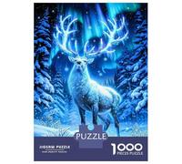 1000 Piece Jigsaw Puzzle for Adults Magical Reindeer Under Aurora Borealis Jigsaw for Adults Hands-on Game Improve Memory Birthday And Unique Gifts 38x26cm/1000pcs