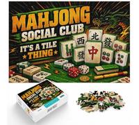 1000 Piece Jigsaw Puzzle for Adults, Mahjong Social Club Tile Thing | For a calm Advent activity: Adult jigsaw puzzle with 1000 pieces turns winter downtime into puzzle time.