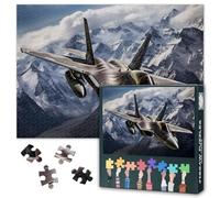 1000 Piece Jigsaw Puzzle for Adults Majestic Fighter Airplane Puzzle Flying past Snow Capped Mountain Jigsaw Puzzles Epic Landscape Puzzles Gift for Friends 50.5x70.5cm