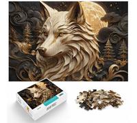 1000 Piece Jigsaw Puzzle for Adults, Majestic Golden King Wolf | For a puzzle gift during the festive season: Adult jigsaw puzzle with 1000 pieces turns winter downtime into puzzle time.