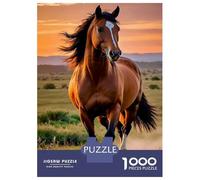 1000 Piece Jigsaw Puzzle for Adults Majestic Horse Galloping at Sunset Adult Jigsaw Relaxing Games Perfect Decoration Unique Gifts for Birthday And Christmas 52x38cm/1000pcs