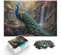 1000 Piece Jigsaw Puzzle for Adults, Majestic Peacock Displaying Feathers