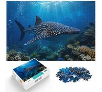 1000 Piece Jigsaw Puzzle for Adults, Majestic Whale Shark in the Deep Ocean | For adults who enjoy jigsaws, this adult jigsaw puzzle with 1000 pieces fits quiet afternoons.