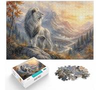 1000 Piece Jigsaw Puzzle for Adults, Majestic White Lion in Misty Forest | For quiet evenings, this adult jigsaw puzzle with 1000 pieces works well for longer puzzle sessions.