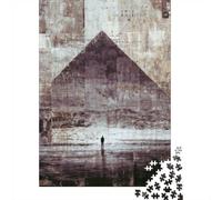 1000-Piece Jigsaw Puzzle for Adults, Man Standing Before Newspaper Pyramid, 38x26cm/1000pcs, Relaxing Winter Hobby, Home Relaxation And Cosy Evenings