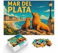 1000 Piece Jigsaw Puzzle for Adults, Mar del Plata Sea Lions | For relaxed weekends, this adult jigsaw puzzle with 1000 pieces brings a classic challenge to rainy-day downtime.