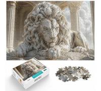 1000 Piece Jigsaw Puzzle for Adults, marble lion head statue | For longer indoor activities, this adult jigsaw puzzle with 1000 pieces works for solo puzzling or shared time.