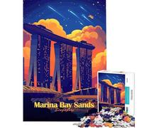 1000 Piece Jigsaw Puzzle for Adults Marina Bay Sands Singapore Challenging To Complete But Fun And Humorous Relaxing Games for Ages 14 And over (50x75cm)