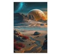 1000 Piece Jigsaw Puzzle for Adults, Mars-like Desert with Giant Planet -1