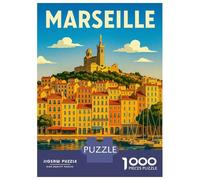 1000 Piece Jigsaw Puzzle for Adults, Marseille Travel Artwork, Relaxing Puzzle Experience, Gift for Adults, Premium Puzzle Pieces, 38x26cm/1000pcs