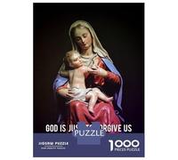 1000 Piece Jigsaw Puzzle for Adults Mary Mother of God Adult Jigsaw Puzzle Toy Wall Decor Precision Cutting Unique Gifts for Birthday And Christmas 38x26cm/1000pcs