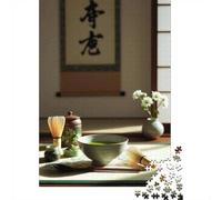 1000-Piece Jigsaw Puzzle for Adults, Matcha Tea Ceremony Still Life, 38x26cm/1000pcs, Relaxing Winter Hobby, Weekend Downtime And Puzzle Lover Downtime