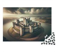 1000 Piece Jigsaw Puzzle for Adults, Medieval Castle on Water, 52x38cm/1000pcs, Idea, Relaxing Home Activity And Family Time at Home