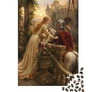 1000 Piece Jigsaw Puzzle for Adults, Medieval Knight Lady Castle | For a festive gift with screen-free appeal: Adult jigsaw puzzle with 1000 pieces fits relaxed evenings through December.