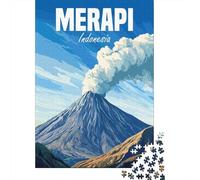 1000 Piece Jigsaw Puzzle for Adults, Merapi Volcano Indonesia, 70x50cm/1000pcs, Puzzle Lover Present, Winter Home Activity And Quiet Weekends
