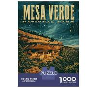 1000 Piece Jigsaw Puzzle for Adults, Mesa Verde National Park Vintage Artwork, Stress Relief Activity, Seasonal Gift Choice, Premium Puzzle Pieces, 38x26cm/1000pcs