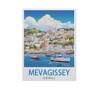 1000 Piece Jigsaw Puzzle for Adults，Mevagissey Cornwall Vintage Travel Poster，Paper Puzzle - for Adults Teens Educational Toys Gifts（38x26cm）-DA98