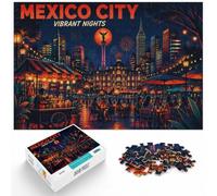 1000 Piece Jigsaw Puzzle for Adults, Mexico City Vibrant Nights | For Christmas holidays spent indoors: Adult jigsaw puzzle with 1000 pieces fits relaxed evenings through December.