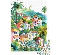 1000 Piece Jigsaw Puzzle for Adults, Mexico City Watercolor