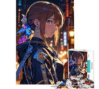 1000 Piece Jigsaw Puzzle for Adults Midnight Stroll in The Neon City Educational Challenge Hand Speed Race Brain Teaser Game for And from 14 Years And over (38x52cm)