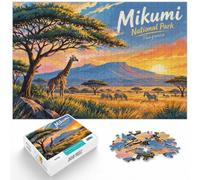 1000 Piece Jigsaw Puzzle for Adults, Mikumi National Park Tanzania Sunset | For festive leisure at home: Adult jigsaw puzzle with 1000 pieces; for a gift that can be enjoyed well beyond the holidays.
