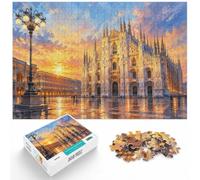 1000 Piece Jigsaw Puzzle for Adults, Milan Cathedral Sunset Reflections | For relaxed holiday time: Adult jigsaw puzzle with 1000 pieces; for puzzle lovers who enjoy a longer seasonal challenge.