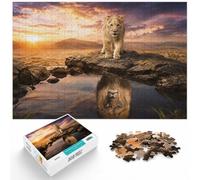 1000 Piece Jigsaw Puzzle for Adults, Mindset Is Everything Lion | For shared family time, this adult jigsaw puzzle with 1000 pieces can be enjoyed across several sessions.