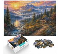 1000 Piece Jigsaw Puzzle for Adults, Misty Mountain Landscape Painting | For a thoughtful indoor hobby, this adult jigsaw puzzle with 1000 pieces works for solo puzzling or shared time.