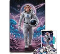 1000 Piece Jigsaw Puzzle for Adults, Monkey Astronaut on Alien Planet