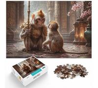 1000 Piece Jigsaw Puzzle for Adults, Monkey in Golden Armor | For festive family time away from screens: Adult jigsaw puzzle with 1000 pieces offers a longer activity for the holidays.