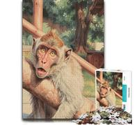 1000 Piece Jigsaw Puzzle for Adults, Monkey with surprised expression | Enjoy a screen-free activity for adults on Sunday afternoons for steady concentration.