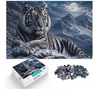 1000 Piece Jigsaw Puzzle for Adults, Monochrome Tiger Portrait | For after-work downtime: Adult jigsaw puzzle with 1000 pieces gives adult puzzlers a calm activity to return to.