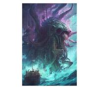 1000 Piece Jigsaw Puzzle for Adults, Monstrous Sea Beast Attacking Ship -1